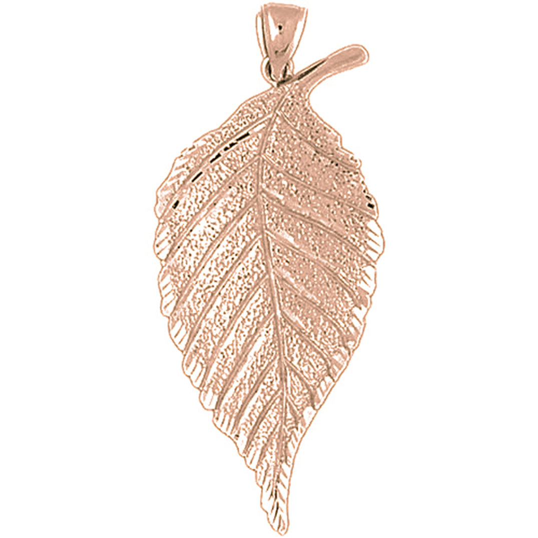 10K, 14K or 18K Gold Birch Leaf Pendant