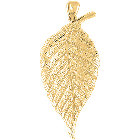 10K, 14K or 18K Gold Birch Leaf Pendant