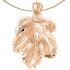 10K, 14K or 18K Gold Fig Leaf Pendant