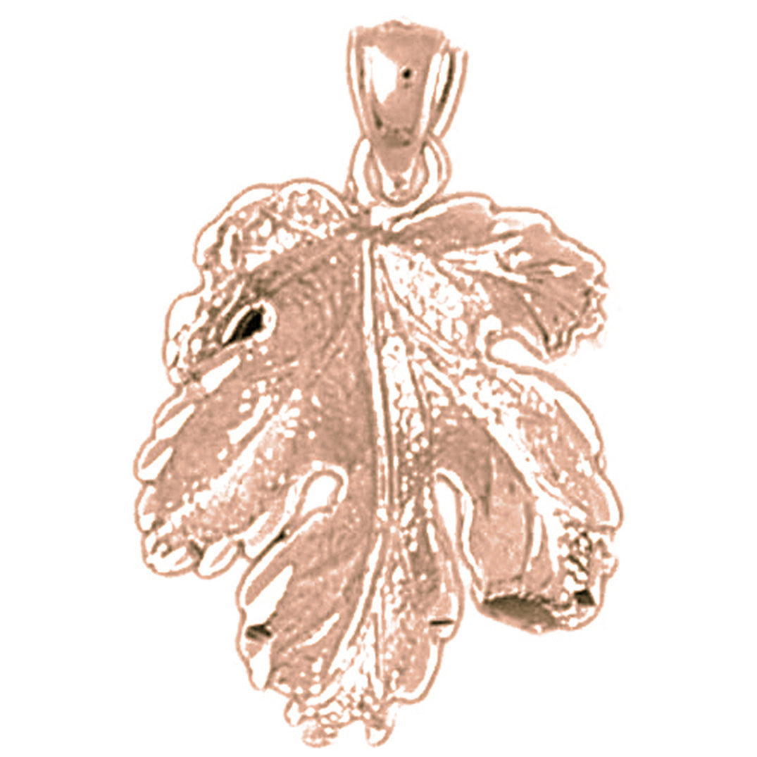 10K, 14K or 18K Gold Fig Leaf Pendant