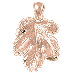 10K, 14K or 18K Gold Fig Leaf Pendant