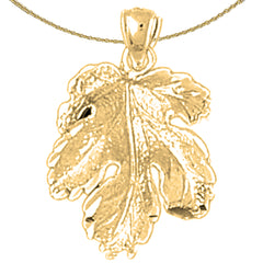 10K, 14K or 18K Gold Fig Leaf Pendant