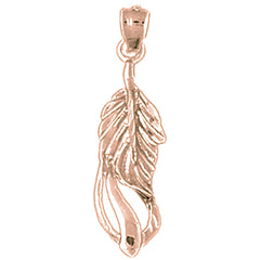 14K or 18K Gold Evergreen Leaf Pendant