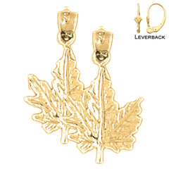 14K or 18K Gold Maple Leaf Earrings