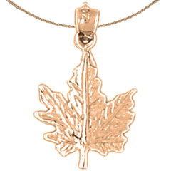 14K or 18K Gold Maple Leaf Pendant