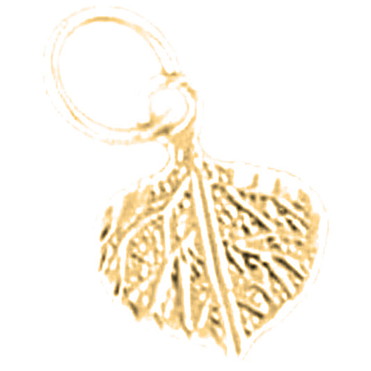 14K or 18K Gold Aspen Leaf Pendant