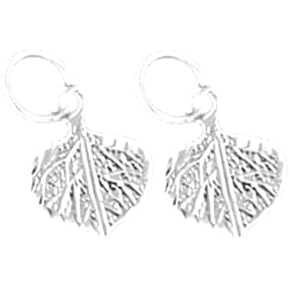 Sterling Silver 12mm Aspen Leaf Earrings