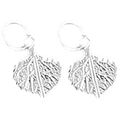 14K or 18K Gold 12mm Aspen Leaf Earrings
