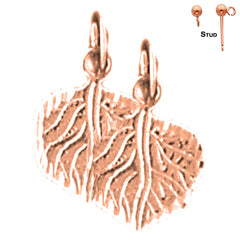 14K or 18K Gold Aspen Leaf Earrings