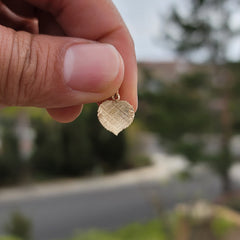14K or 18K Gold Aspen Leaf Pendant