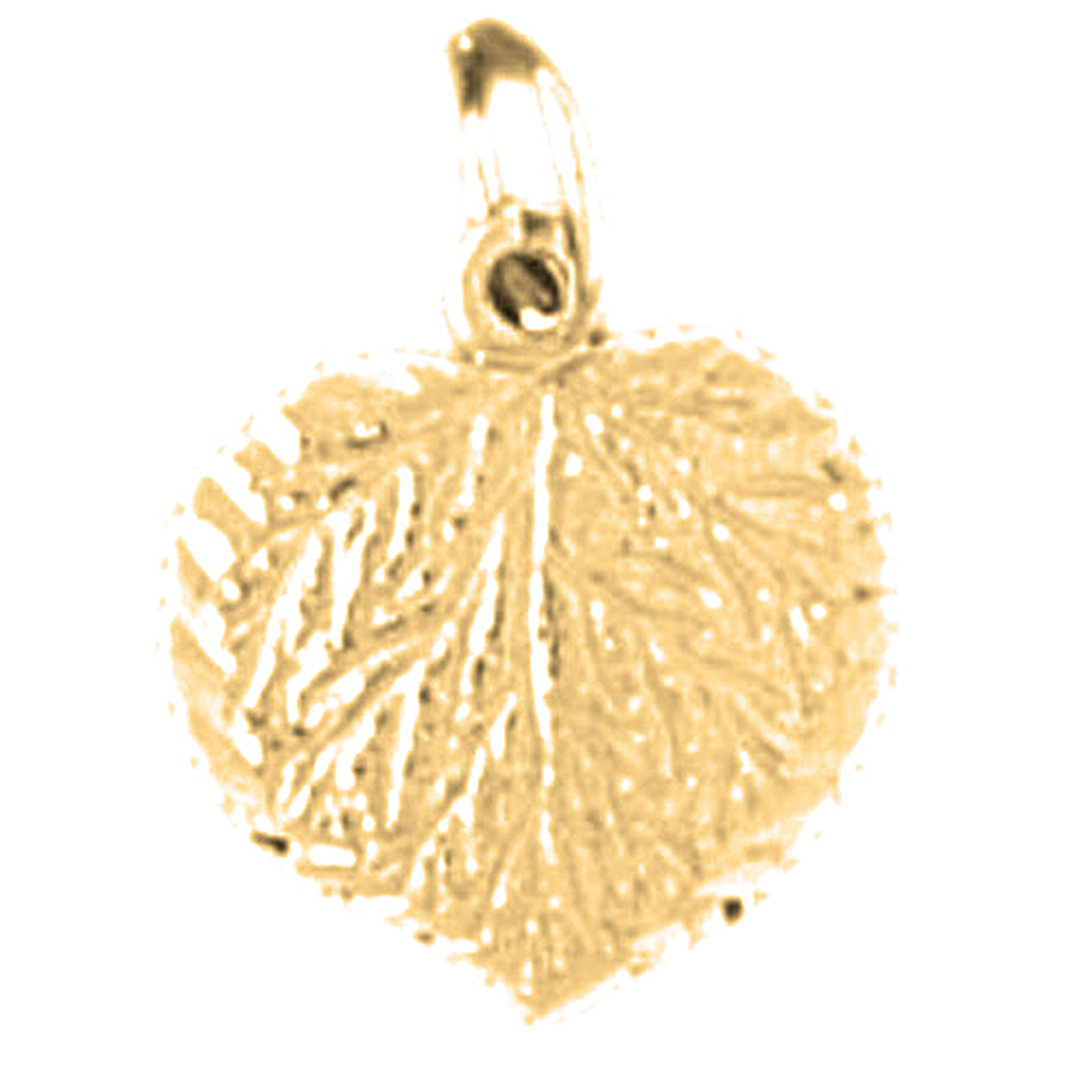 14K or 18K Gold Aspen Leaf Pendant