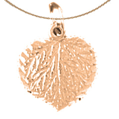 14K or 18K Gold Aspen Leaf Pendant