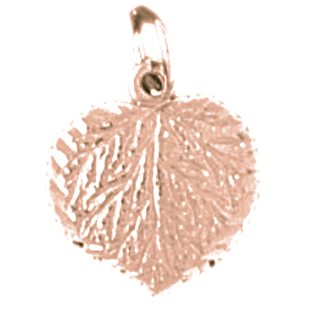 14K or 18K Gold Aspen Leaf Pendant