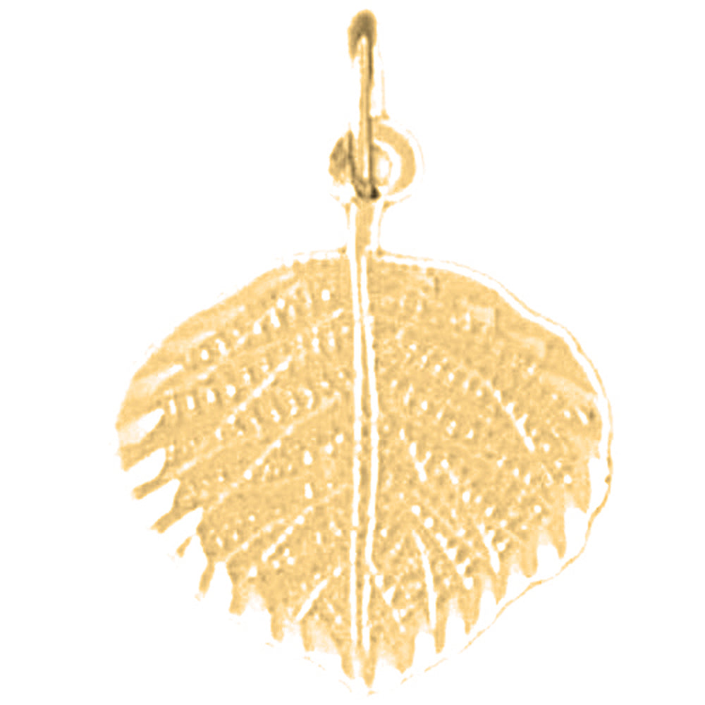 14K or 18K Gold Aspen Leaf Pendant