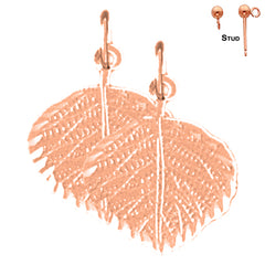 14K or 18K Gold Aspen Leaf Earrings