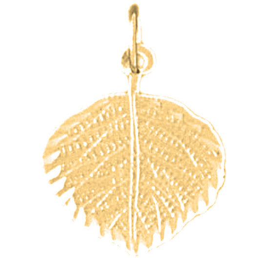 14K or 18K Gold Aspen Leaf Pendant
