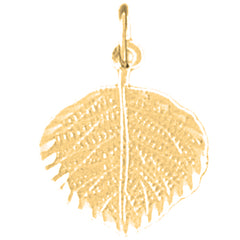 14K or 18K Gold Aspen Leaf Pendant