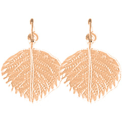 14K or 18K Gold 19mm Aspen Leaf Earrings