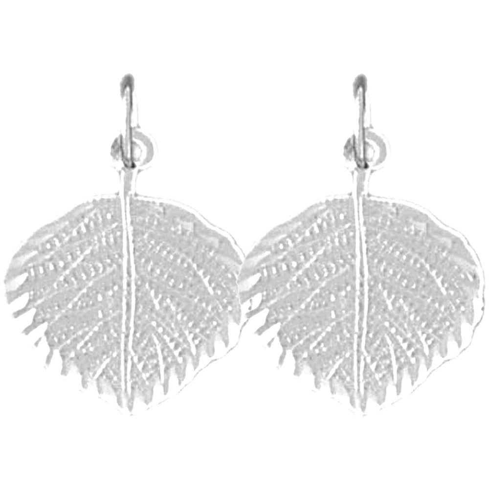 14K or 18K Gold 19mm Aspen Leaf Earrings