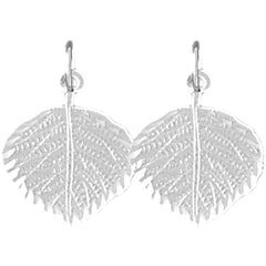 Sterling Silver 19mm Aspen Leaf Earrings