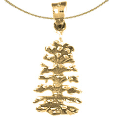 10K, 14K or 18K Gold 3D Pine Cone Pendant