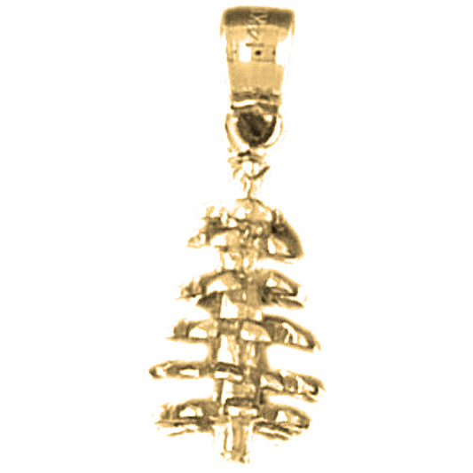 10K, 14K or 18K Gold 3D Pine Cone Pendant