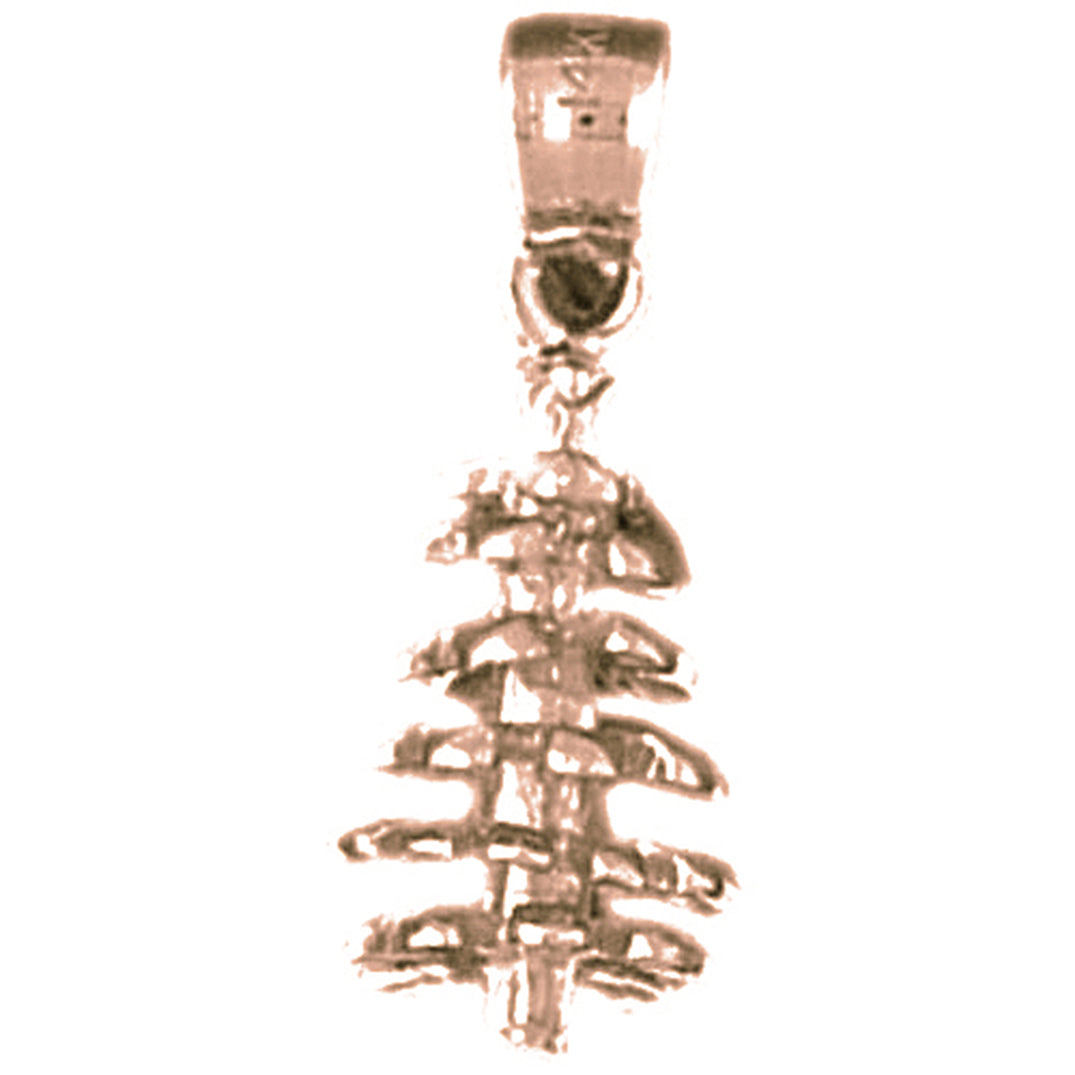 10K, 14K or 18K Gold 3D Pine Cone Pendant