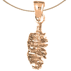 10K, 14K or 18K Gold 3D Pine Cone Pendant