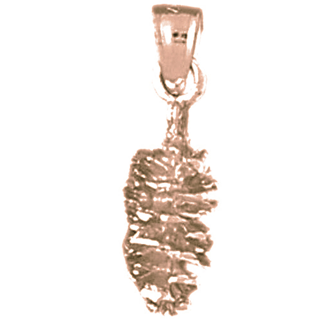 10K, 14K or 18K Gold 3D Pine Cone Pendant