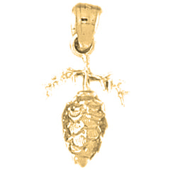 10K, 14K or 18K Gold 3D Pine Cone Pendant