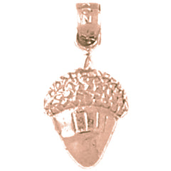 14K or 18K Gold Acorn Pendant
