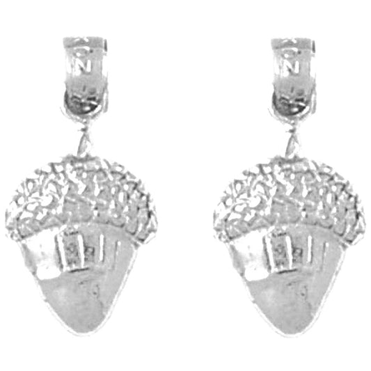 Sterling Silver 20mm Acorn Earrings