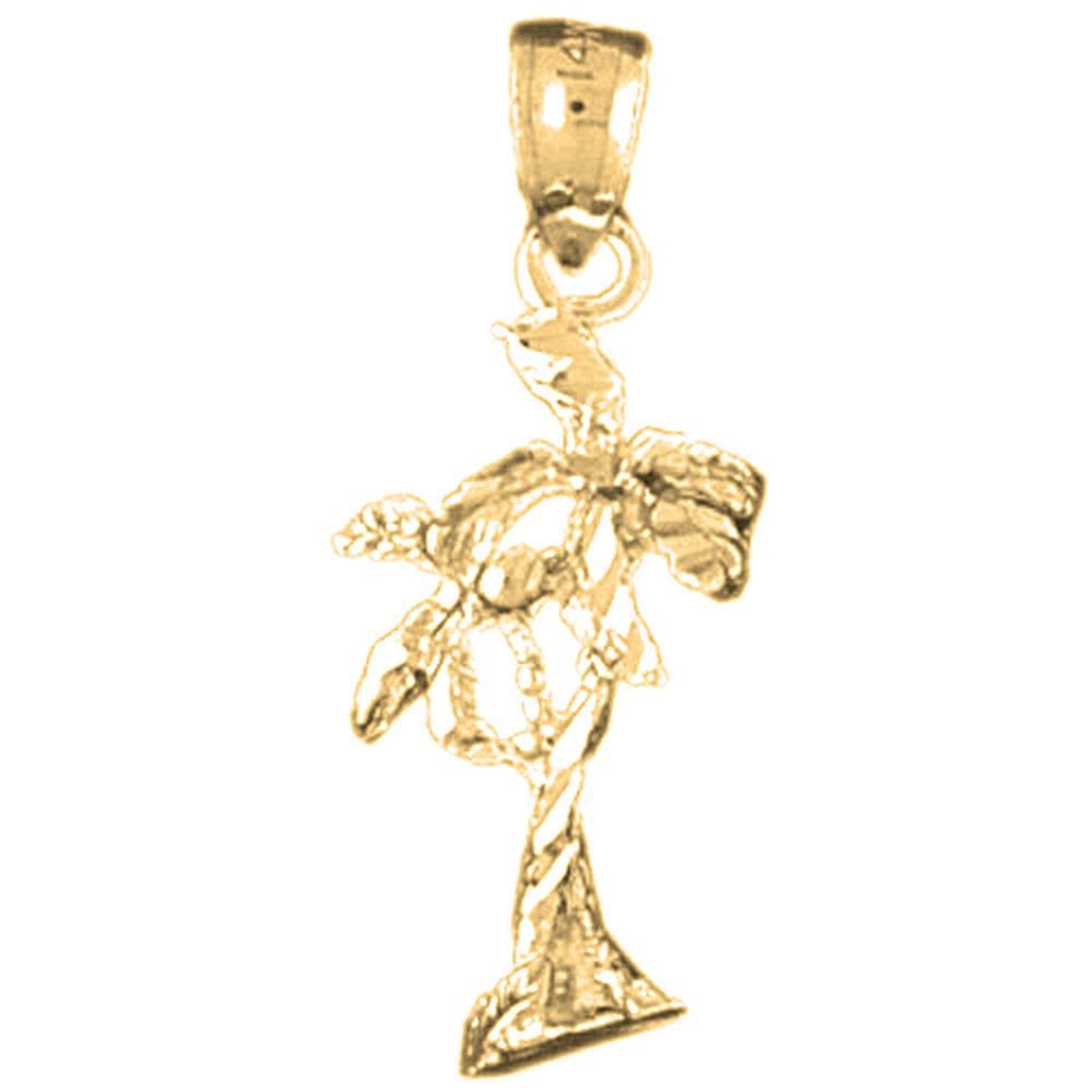 14K or 18K Gold Palm Tree Pendant