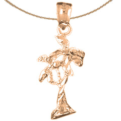 Colgante de Palmera de Oro de 14K o 18K
