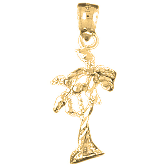 14K or 18K Gold Palm Tree Pendant