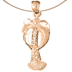 14K oder 18K Gold Palmenanhänger