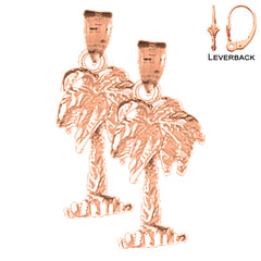 14K or 18K Gold Palm Tree Earrings