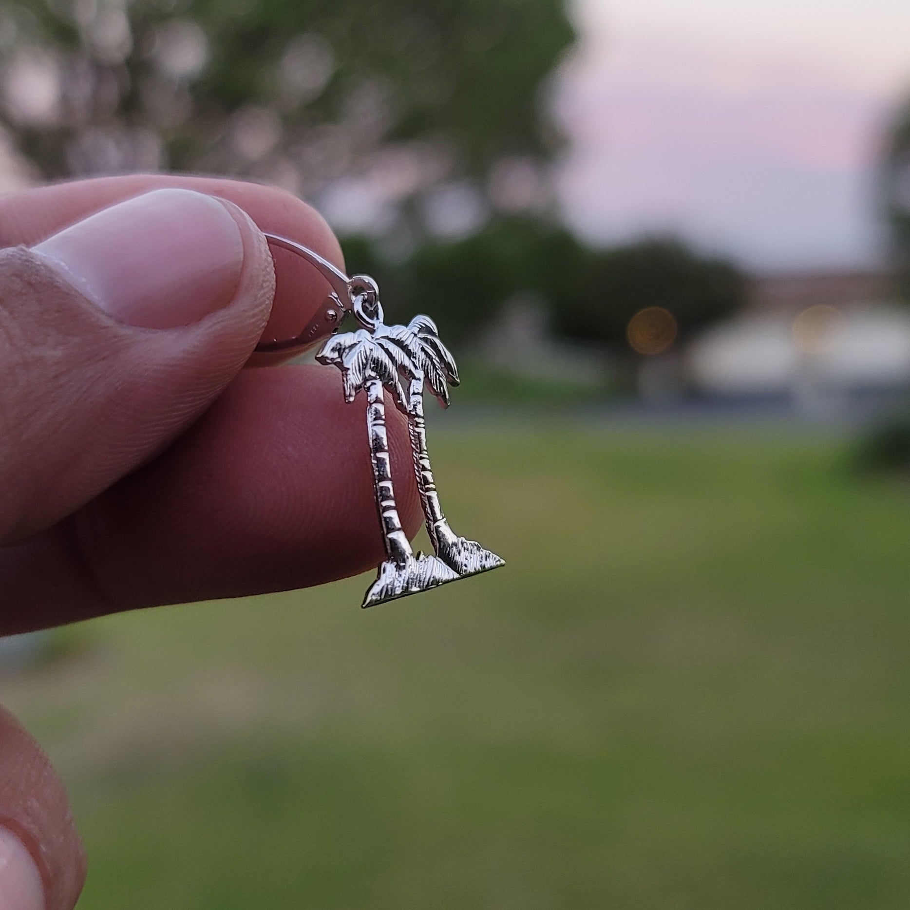 14K or 18K Gold Palm Trees Pendant