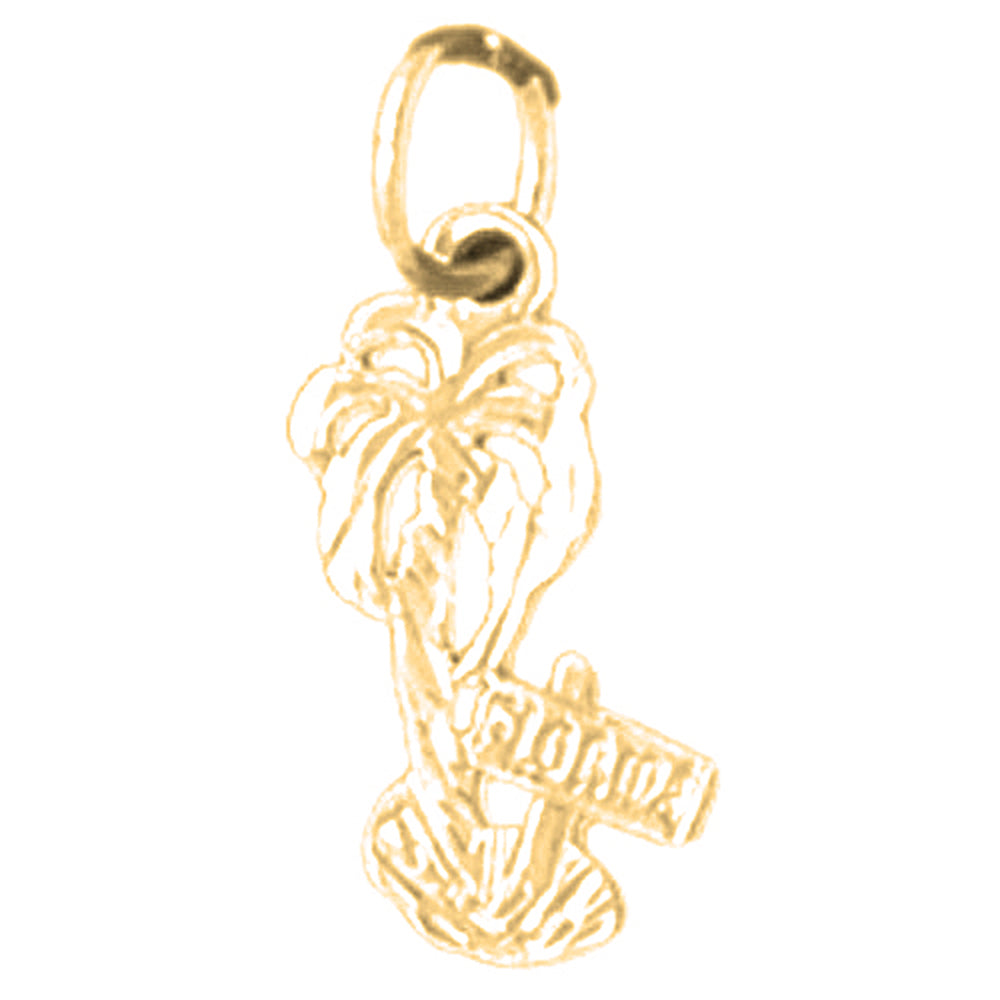 14K or 18K Gold Palm Tree Pendant