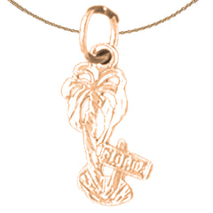 14K oder 18K Gold Palmenanhänger