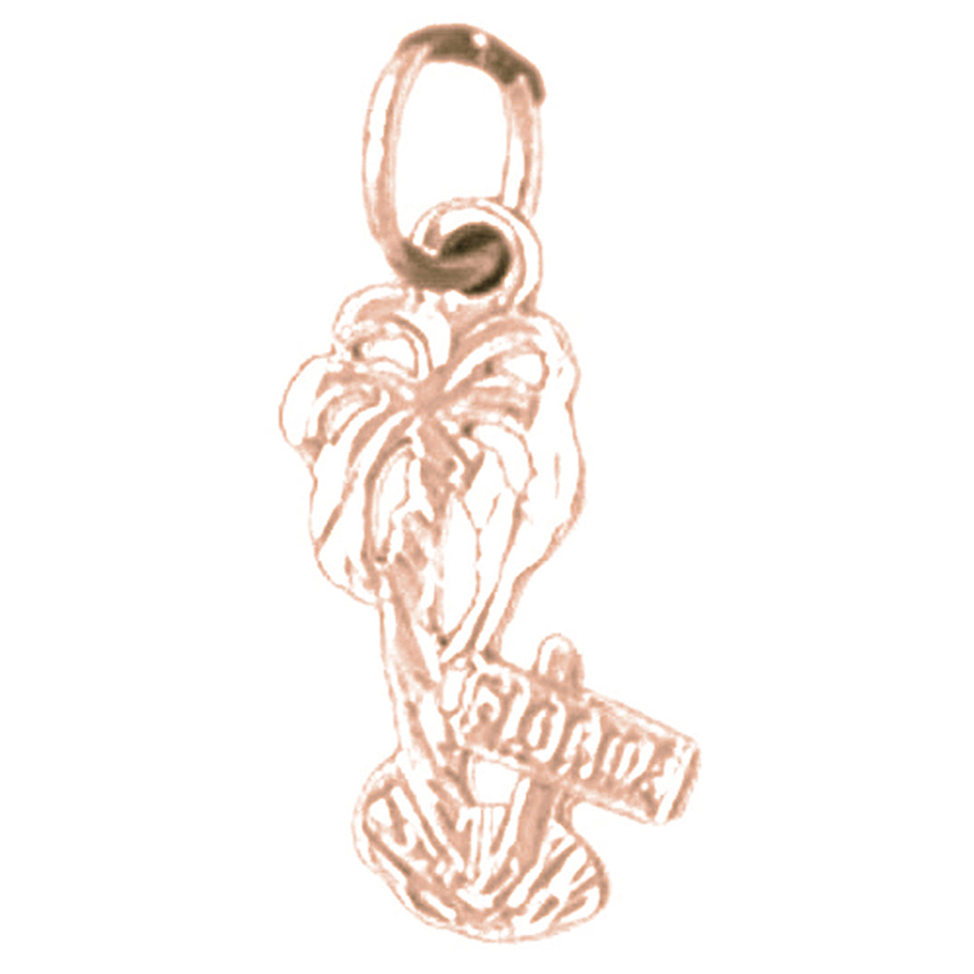 14K or 18K Gold Palm Tree Pendant