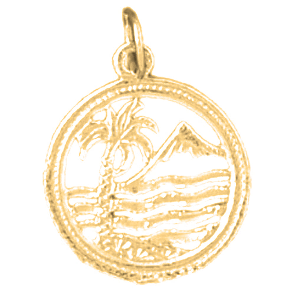 14K or 18K Gold Palm Tree Pendant