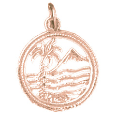 14K or 18K Gold Palm Tree Pendant