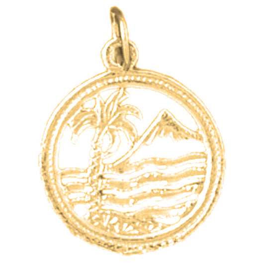 14K or 18K Gold Palm Tree Pendant