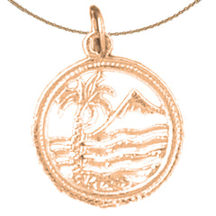 14K or 18K Gold Palm Tree Pendant
