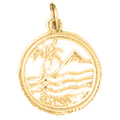 14K or 18K Gold Palm Tree Pendant