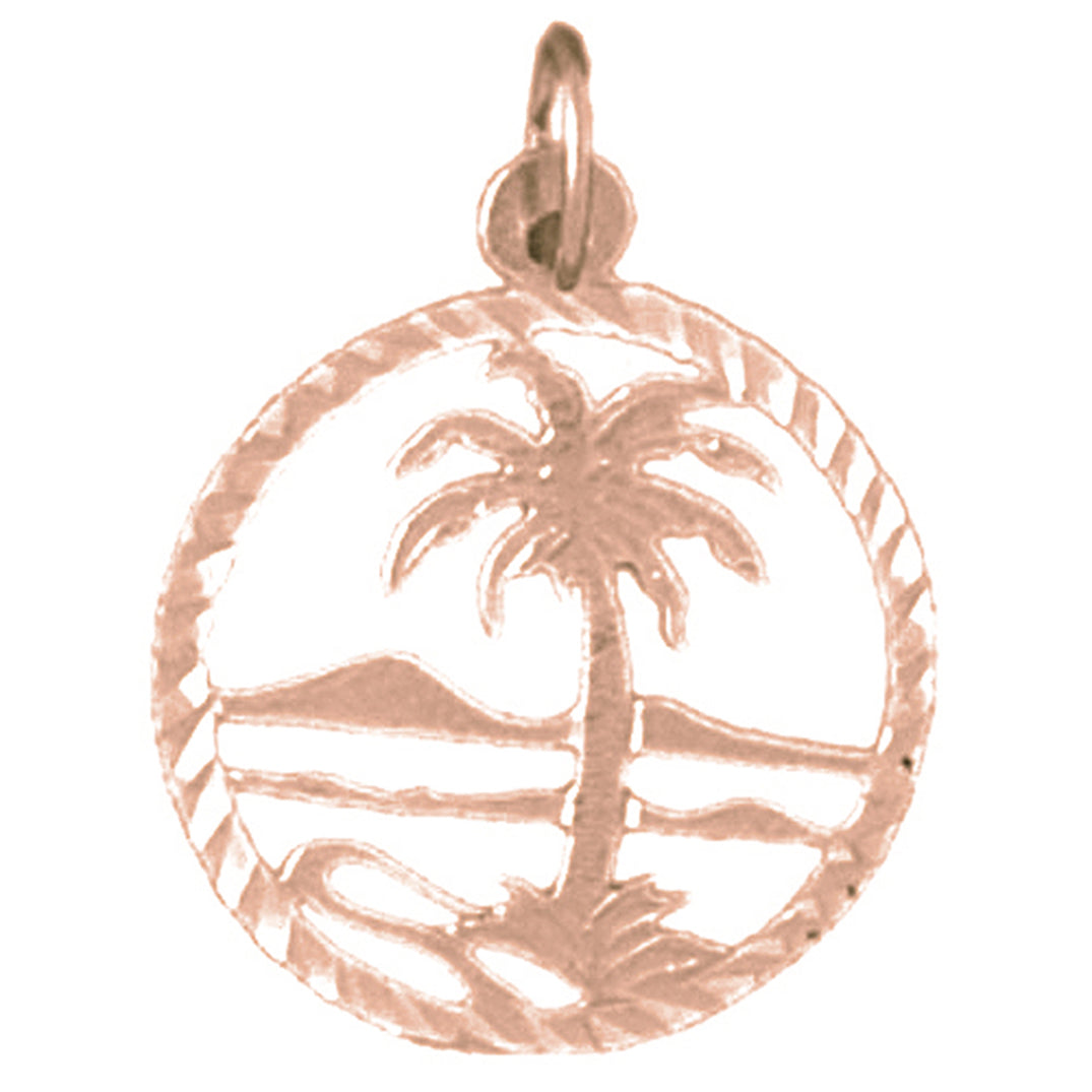 14K or 18K Gold Palm Tree Pendant