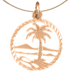 14K or 18K Gold Palm Tree Pendant
