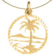 14K or 18K Gold Palm Tree Pendant
