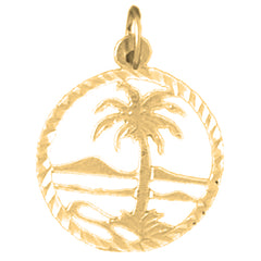 14K or 18K Gold Palm Tree Pendant
